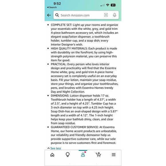 Minamilist bathroom accessories set - Picture 3 of 9